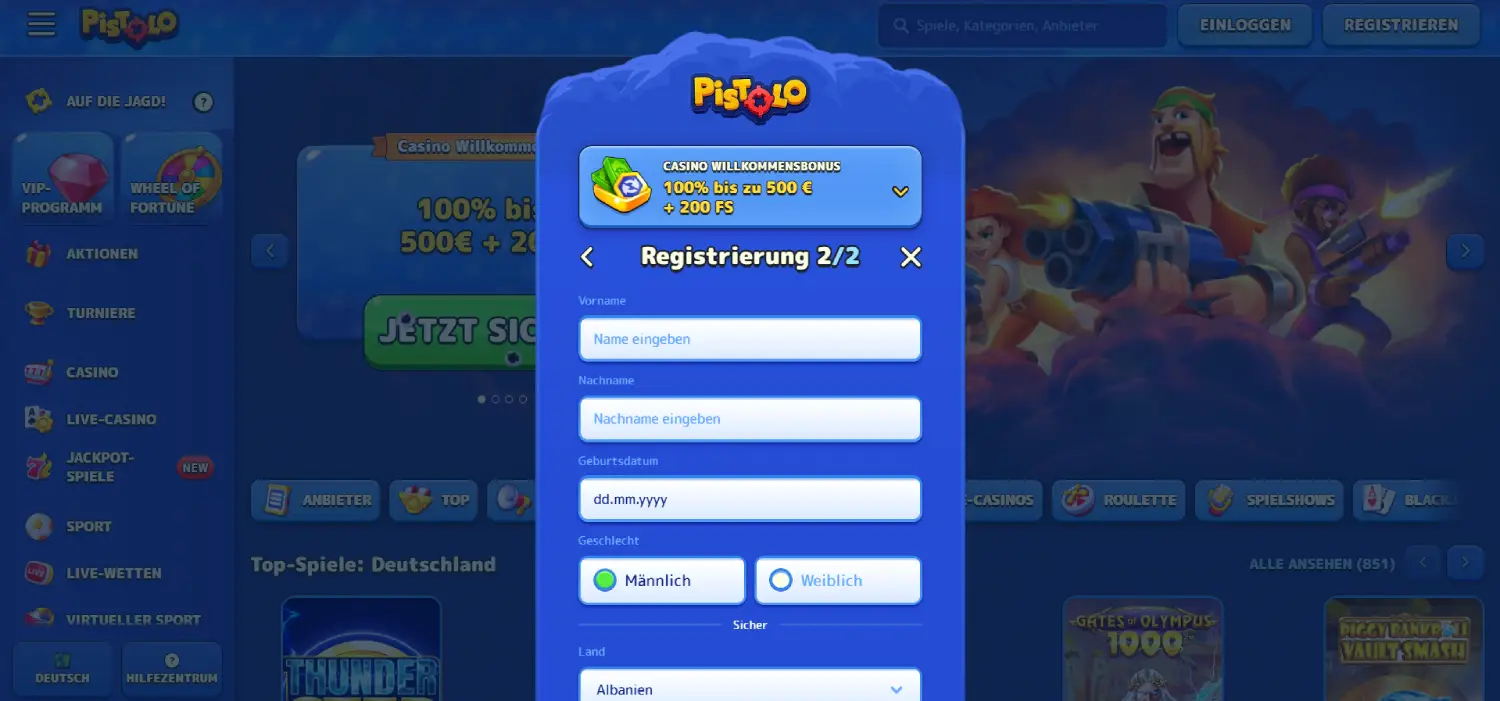 pistolo-registrierung-page